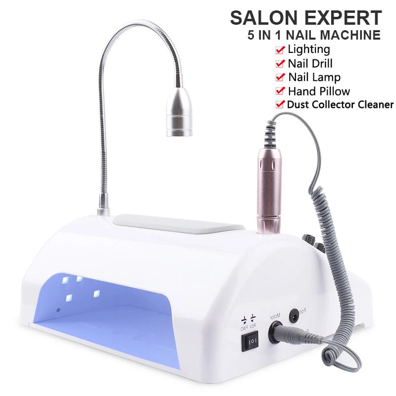 5 i 1 Uv Led Nail Lamp Gel Nageltork 30000 Rpm.max - 24 Timmar Deals