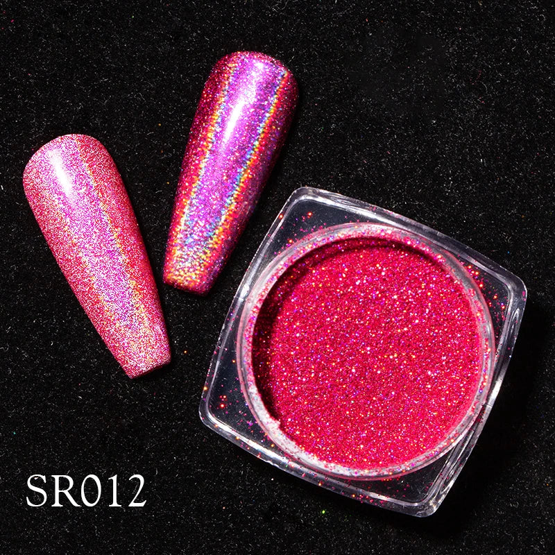 Holografisk Nail Glitter Pulver Laser Pigment Nail Art Dust Mirror Chrome - 24 Timmar Deals