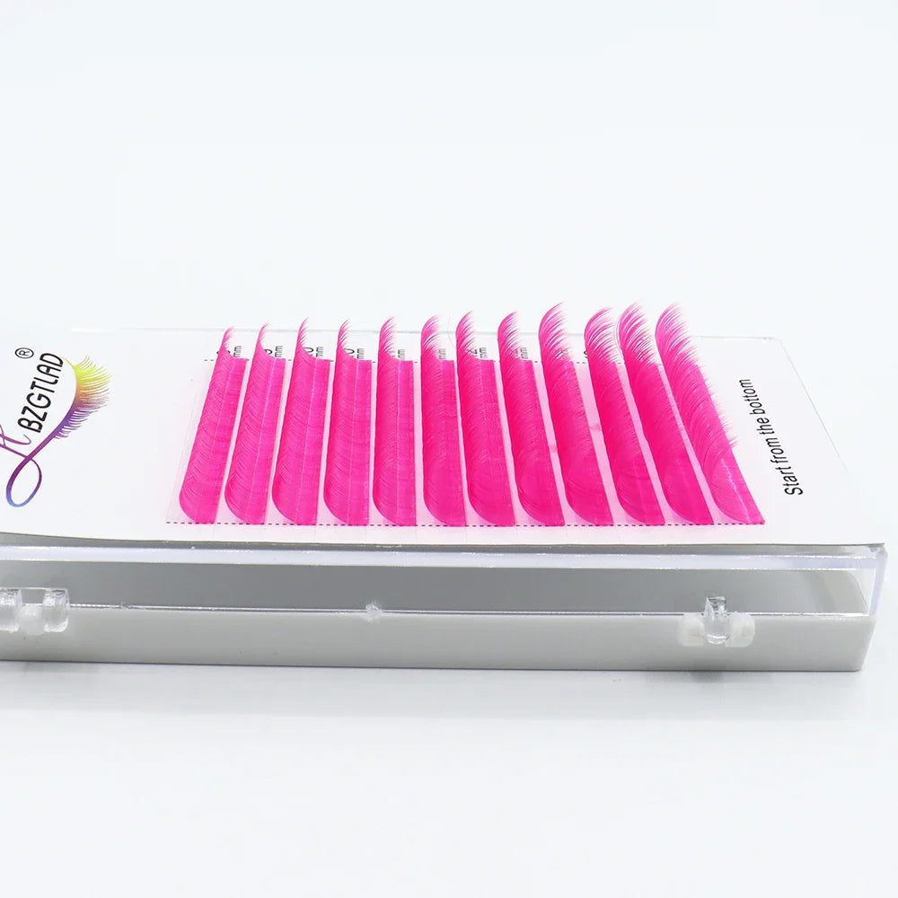 Color Lash Purple Blue Brown Green Red White Pink Yellow Eyelash Extensions Individual False Colored Mink Lashes Makeup - 24 Timmar Deals