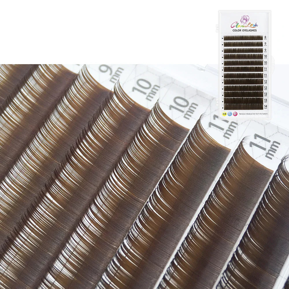 Individual Color Lashes Natural Long Eyelash Extension Pink/Red/Green/White/Purple Mixed Length Soft Colored Lahses - 24 Timmar Deals