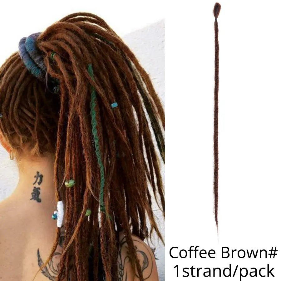 5 trådar 20 tum syntetiska dreadlocks hårförlängningar Mjukt handgjort virkat hår - 24 Timmar Deals