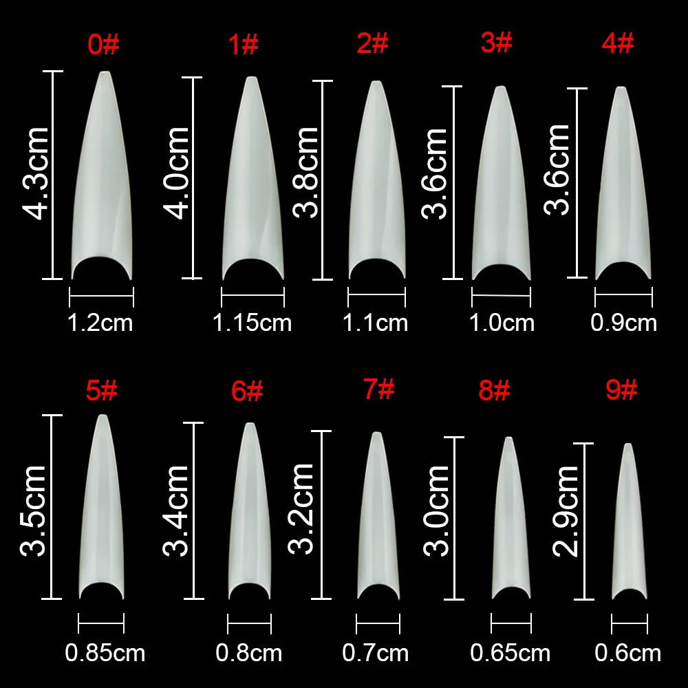 500pcs/Bag Nail Tips Stiletto - 24 Timmar Deals