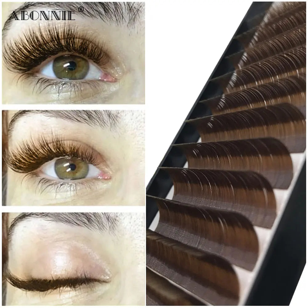 Dark Brown Eyelash Extension 12 Lines Mix 8-15mm Fake Mink Eyelash Makeup Silk Handmade Natural Lashes - 24 Timmar Deals