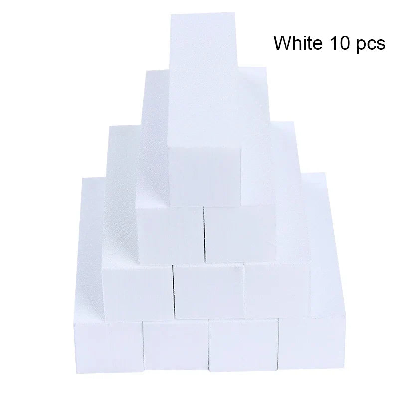 White Nail Art Buffers Sanding Block Buffing Grinding Polishing Block Nail File Buffer Pedicure Professional Nail Art Tool - 24 Timmar Deals