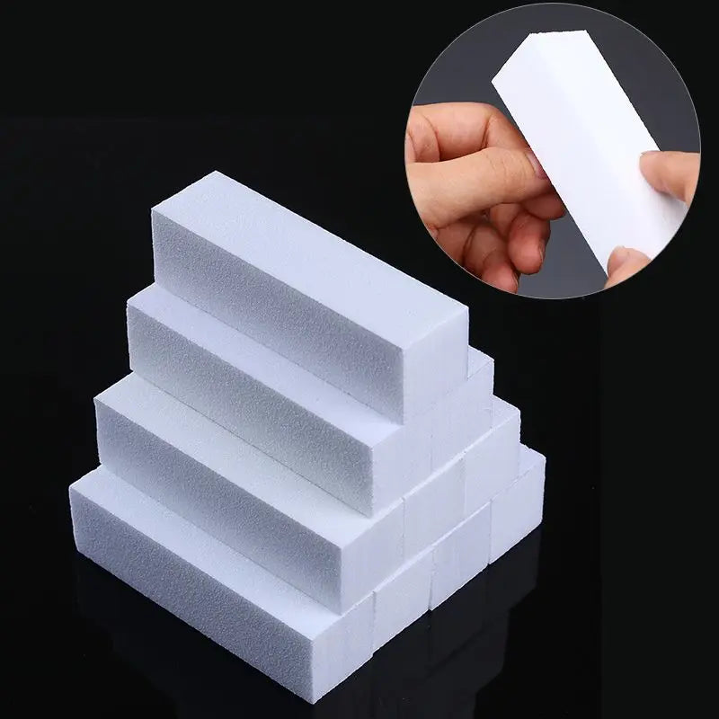 White Nail Art Buffers Sanding Block Buffing Grinding Polishing Block Nail File Buffer Pedicure Professional Nail Art Tool - 24 Timmar Deals