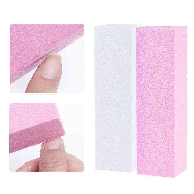 White Nail Art Buffers Sanding Block Buffing Grinding Polishing Block Nail File Buffer Pedicure Professional Nail Art Tool - 24 Timmar Deals