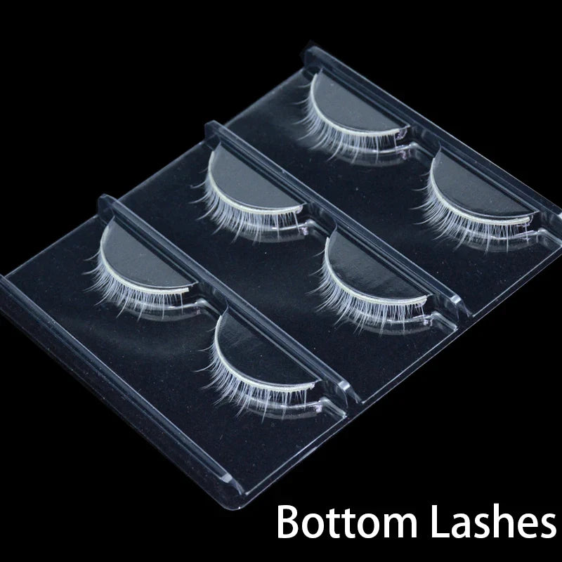 3 Pairs White Eyelashes Fluffy Lace Colored False Lashes - 24 Timmar Deals