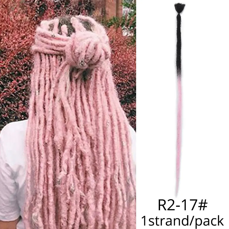 5 trådar 20 tum syntetiska dreadlocks hårförlängningar Mjukt handgjort virkat hår - 24 Timmar Deals