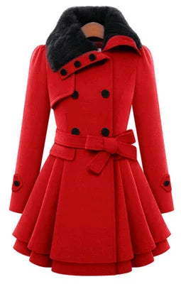 Lång Sherparock i ull Dubbelknäppt vadderad kashmirkappa England Style Trench - 24 Timmar Deals