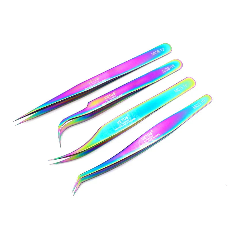 2st VETUS ögonfransförlängningspincett 3D/6D Volymfransar Pincett rostfritt stål - 24 Timmar Deals