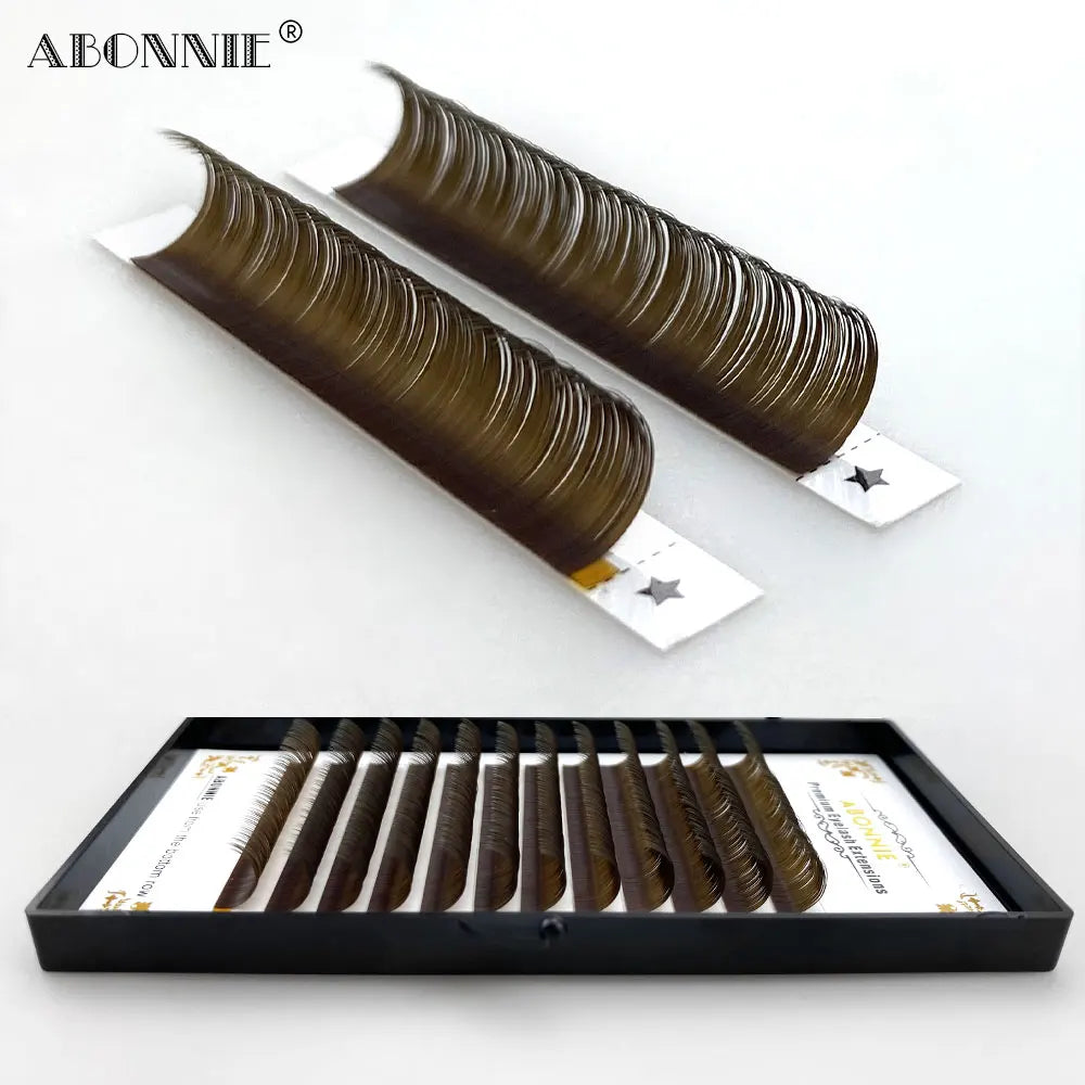 Dark Brown Eyelash Extension 12 Lines Mix 8-15mm Fake Mink Eyelash Makeup Silk Handmade Natural Lashes - 24 Timmar Deals