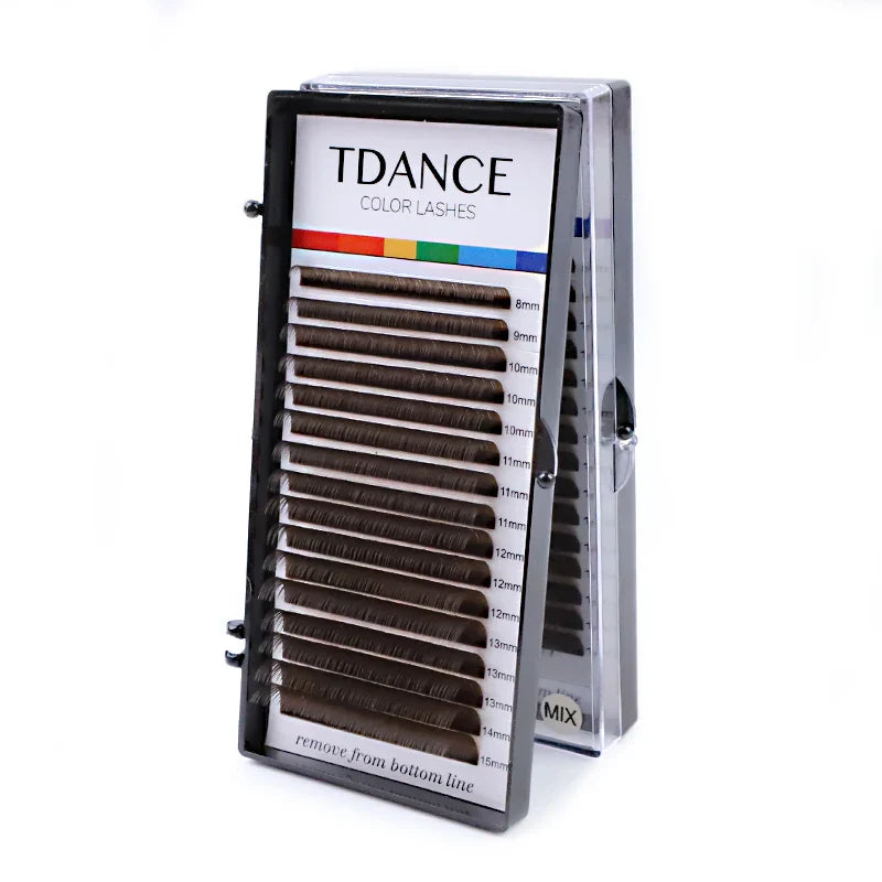 Brown Eyelashes Individual Eyelash Makeup 16 Lines Brown Color High Quality Super Soft Natural Synthetic Mink - 24 Timmar Deals