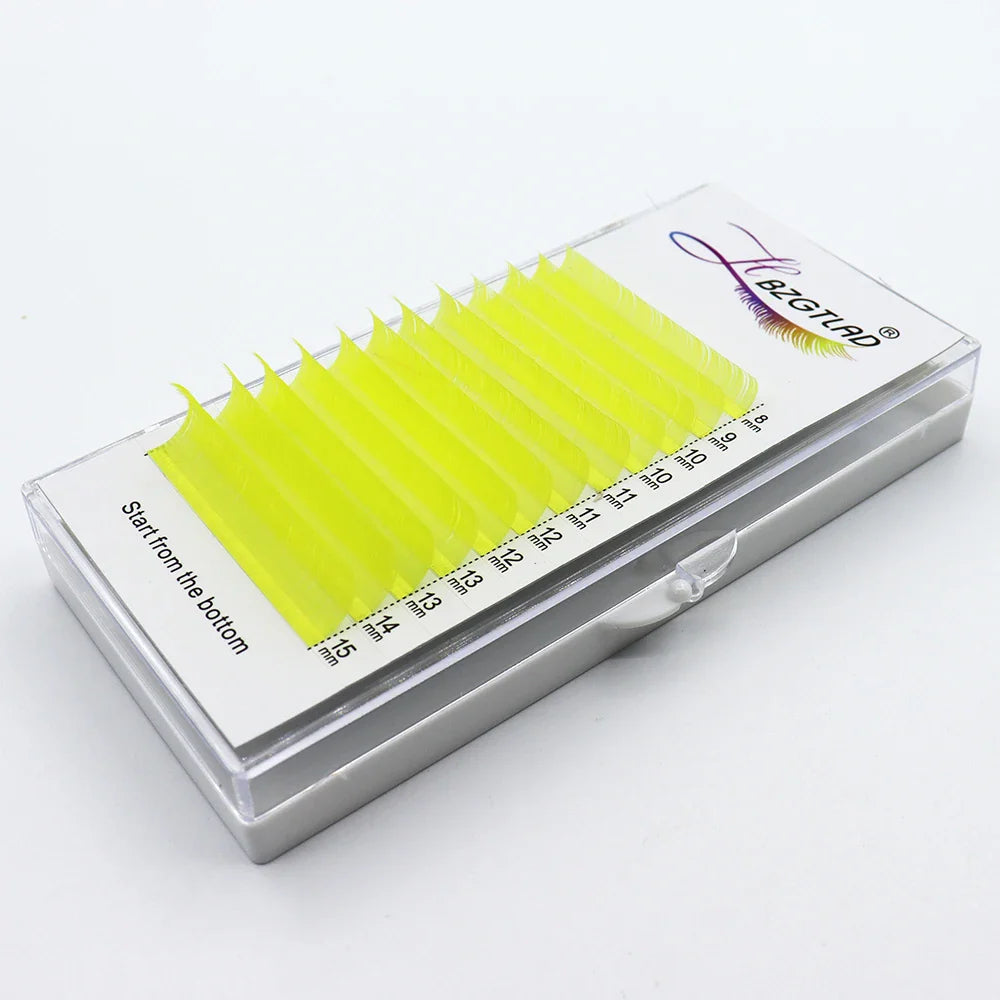 Color Lash Purple Blue Brown Green Red White Pink Yellow Eyelash Extensions Individual False Colored Mink Lashes Makeup - 24 Timmar Deals