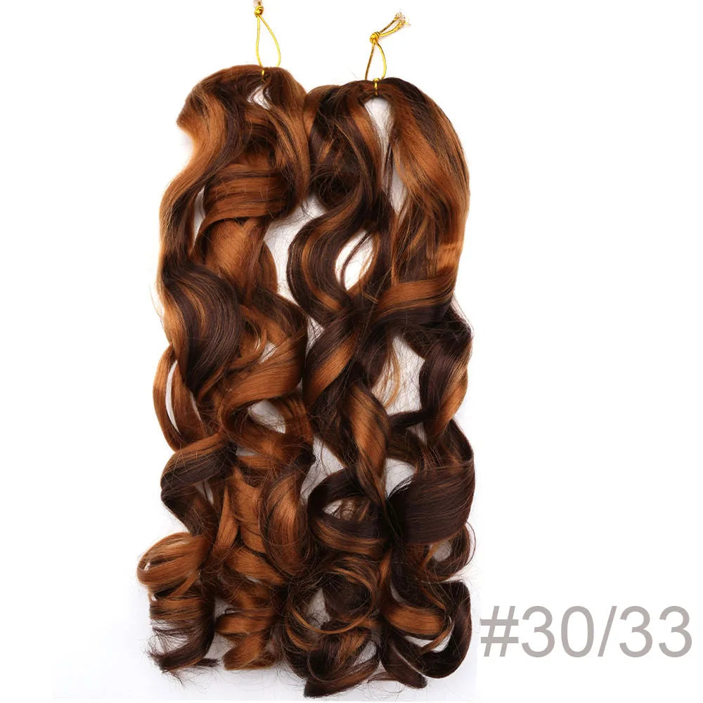 Syntetisk Loose Wave Flätning Hårförlängningar franska lockar Ombre #33, #27,#14, #30 - 24 Timmar Deals