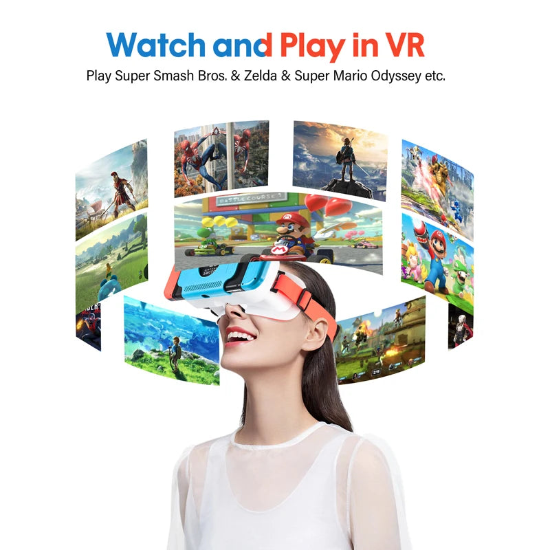 Nintendo Switch OLED VR Headset Glasögon 3D Virtual Reality Glasögon för speltillbehör - 24 Timmar Deals