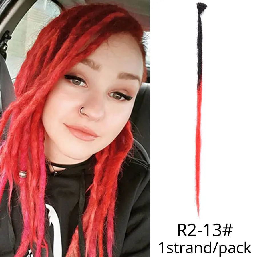 5 trådar 20 tum syntetiska dreadlocks hårförlängningar Mjukt handgjort virkat hår - 24 Timmar Deals