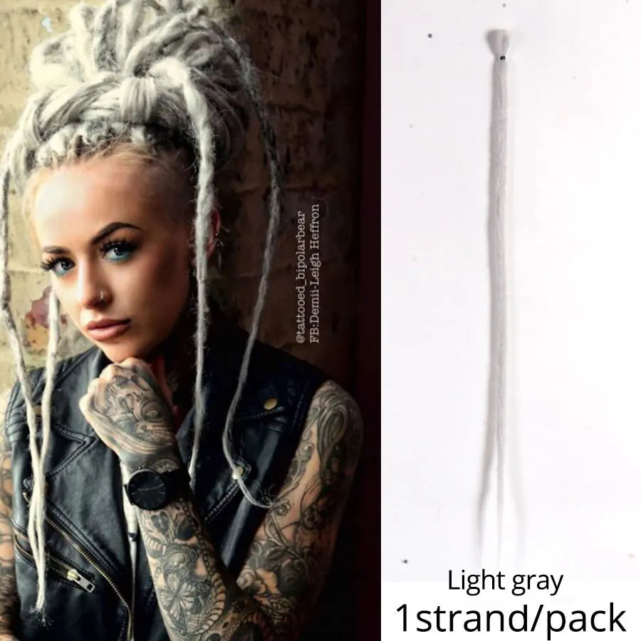 5 trådar 20 tum syntetiska dreadlocks hårförlängningar Mjukt handgjort virkat hår - 24 Timmar Deals