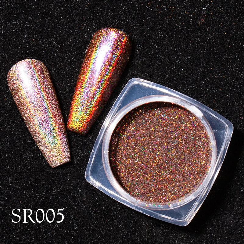 Holografisk Nail Glitter Pulver Laser Pigment Nail Art Dust Mirror Chrome - 24 Timmar Deals