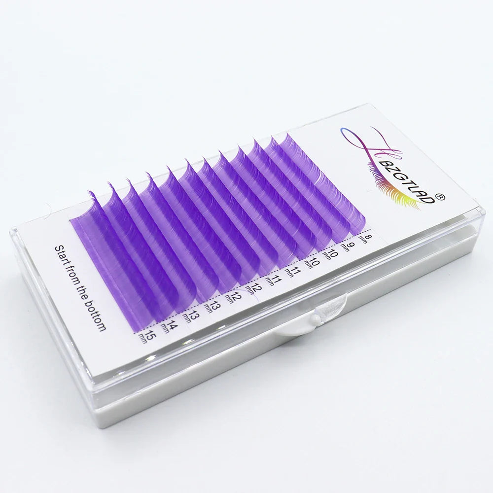 Color Lash Purple Blue Brown Green Red White Pink Yellow Eyelash Extensions Individual False Colored Mink Lashes Makeup - 24 Timmar Deals