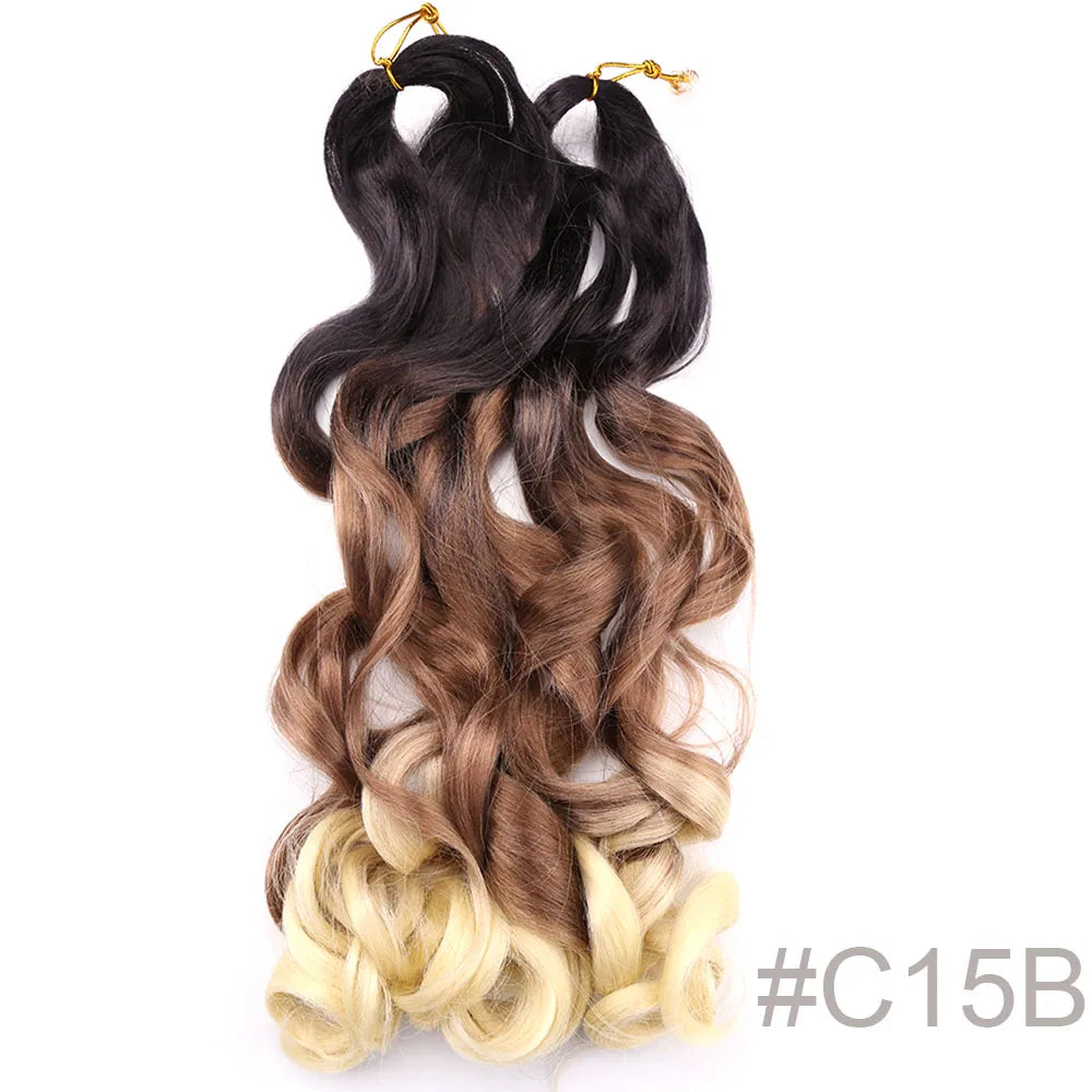 Syntetisk Loose Wave Flätning Hårförlängningar franska lockar Ombre #33, #27,#14, #30 - 24 Timmar Deals