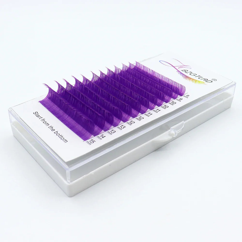 Color Lash Purple Blue Brown Green Red White Pink Yellow Eyelash Extensions Individual False Colored Mink Lashes Makeup - 24 Timmar Deals