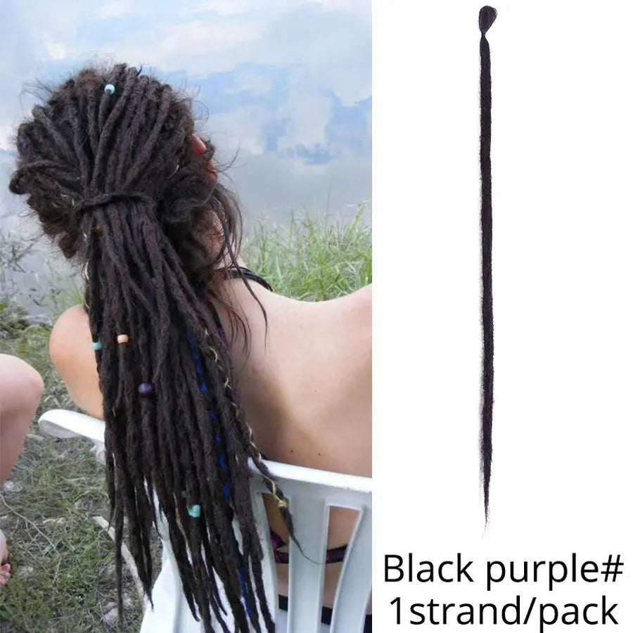5 trådar 20 tum syntetiska dreadlocks hårförlängningar Mjukt handgjort virkat hår - 24 Timmar Deals