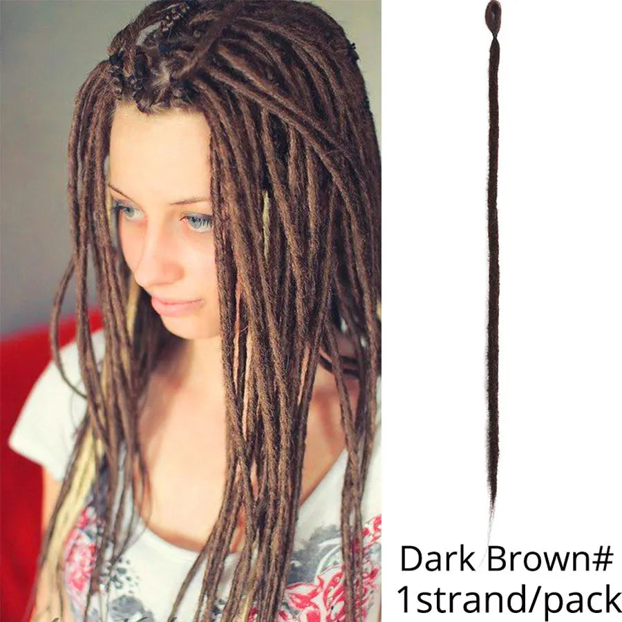 5 trådar 20 tum syntetiska dreadlocks hårförlängningar Mjukt handgjort virkat hår - 24 Timmar Deals