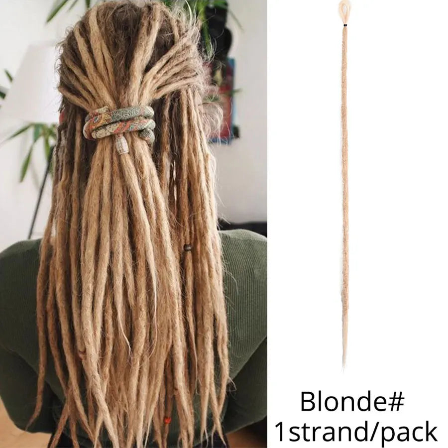 5 trådar 20 tum syntetiska dreadlocks hårförlängningar Mjukt handgjort virkat hår - 24 Timmar Deals