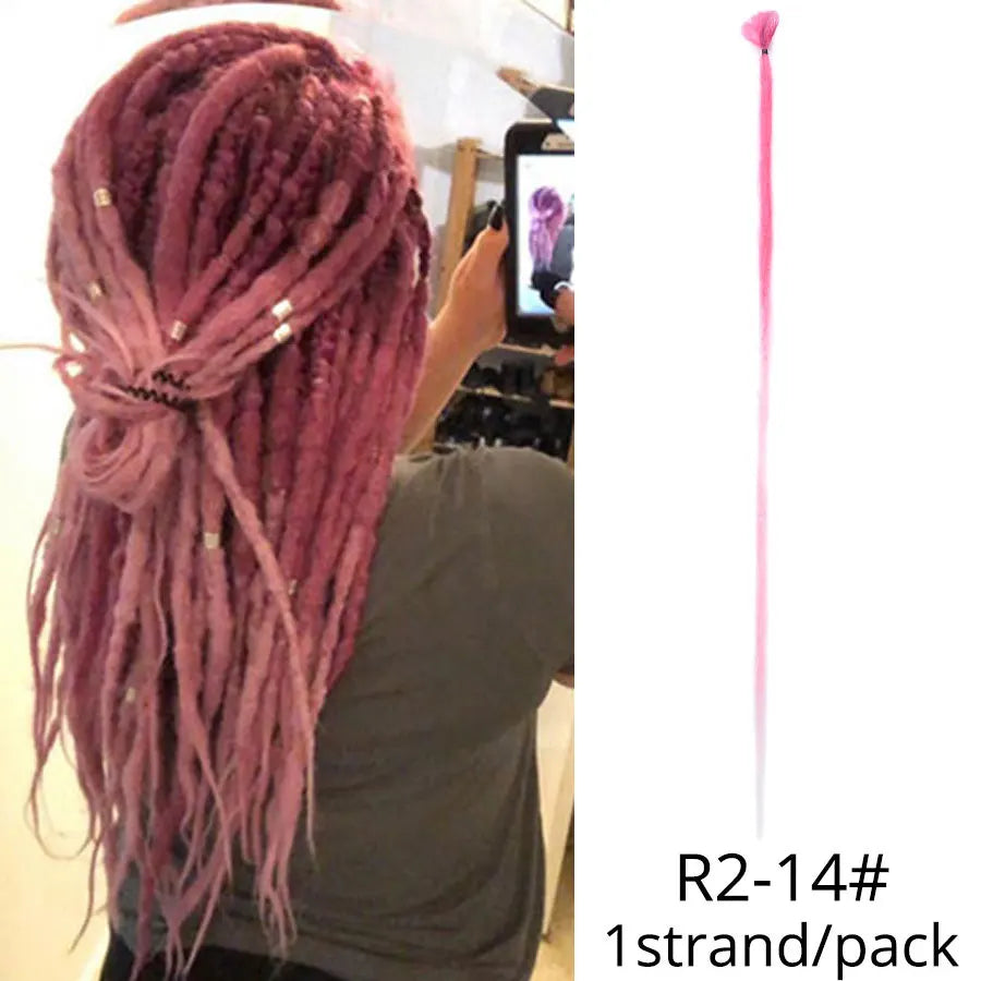 5 trådar 20 tum syntetiska dreadlocks hårförlängningar Mjukt handgjort virkat hår - 24 Timmar Deals