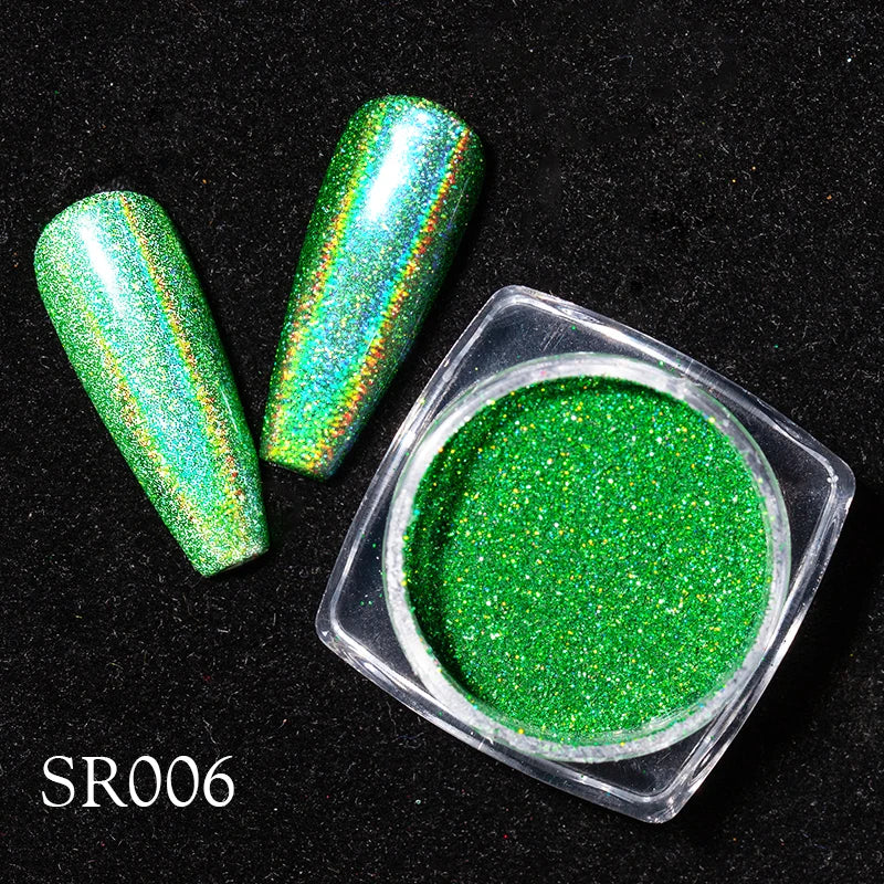 Holografisk Nail Glitter Pulver Laser Pigment Nail Art Dust Mirror Chrome - 24 Timmar Deals