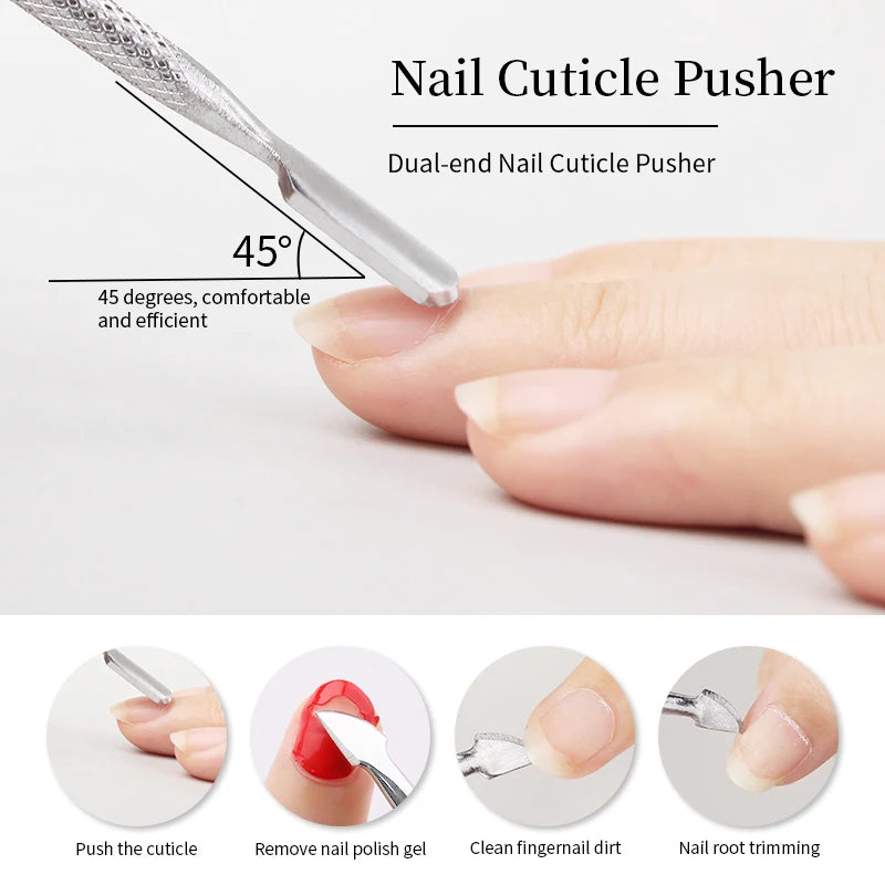1 st Dubbelände rostfritt stål nagelbandstryckare - 24 Timmar Deals