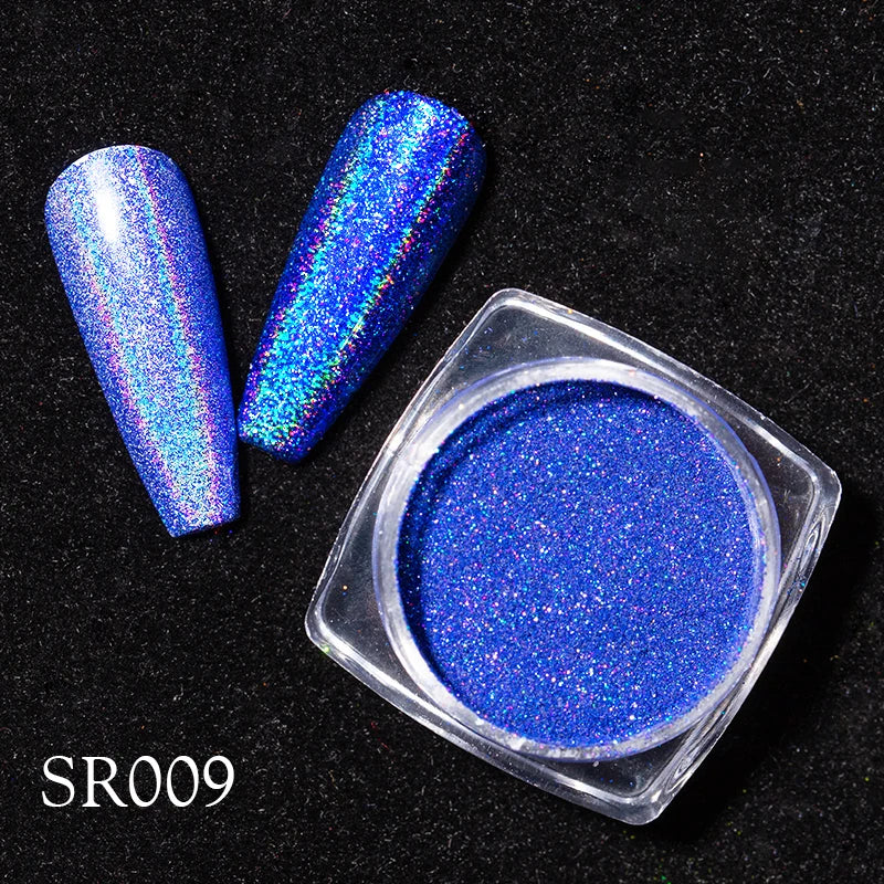Holografisk Nail Glitter Pulver Laser Pigment Nail Art Dust Mirror Chrome - 24 Timmar Deals