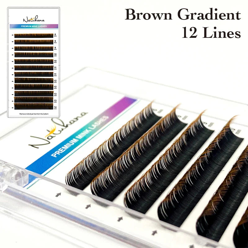 Ombre Color Eyelash Extension Individual Mink Colored Lashes False Gradient Eyelashes Professional Salon Makeup tools - 24 Timmar Deals
