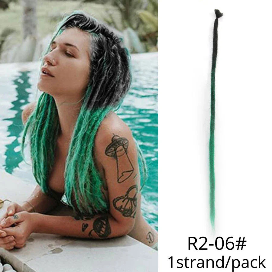 5 trådar 20 tum syntetiska dreadlocks hårförlängningar Mjukt handgjort virkat hår - 24 Timmar Deals