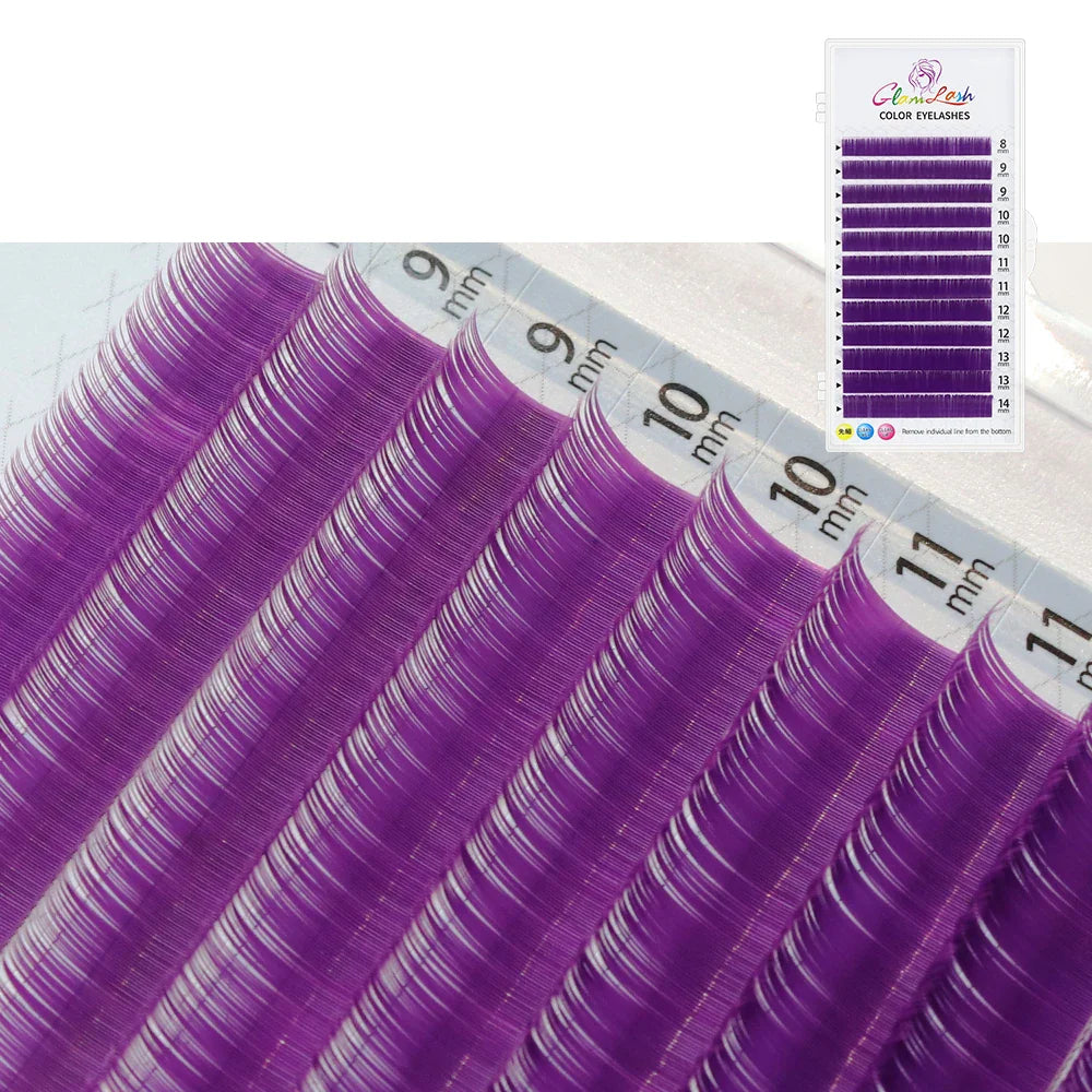 Individual Color Lashes Pink/Red/Green/White/Purple Mixed Length - 24 Timmar Deals