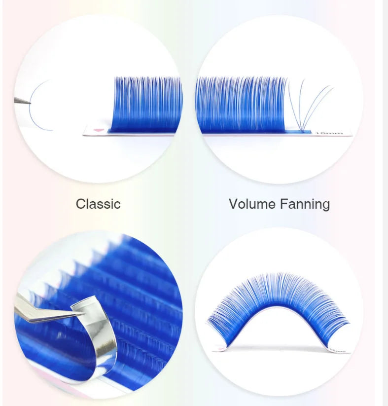 Color Lash Purple Blue Brown Green Red White Pink Yellow Eyelash Extensions Individual False Colored Mink Lashes Makeup - 24 Timmar Deals