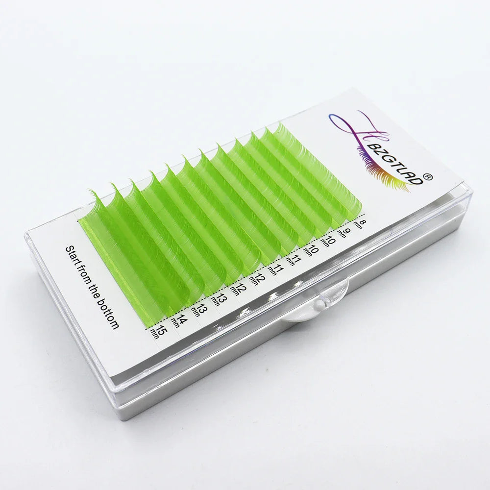 Color Lash Purple Blue Brown Green Red White Pink Yellow Eyelash Extensions Individual False Colored Mink Lashes Makeup - 24 Timmar Deals