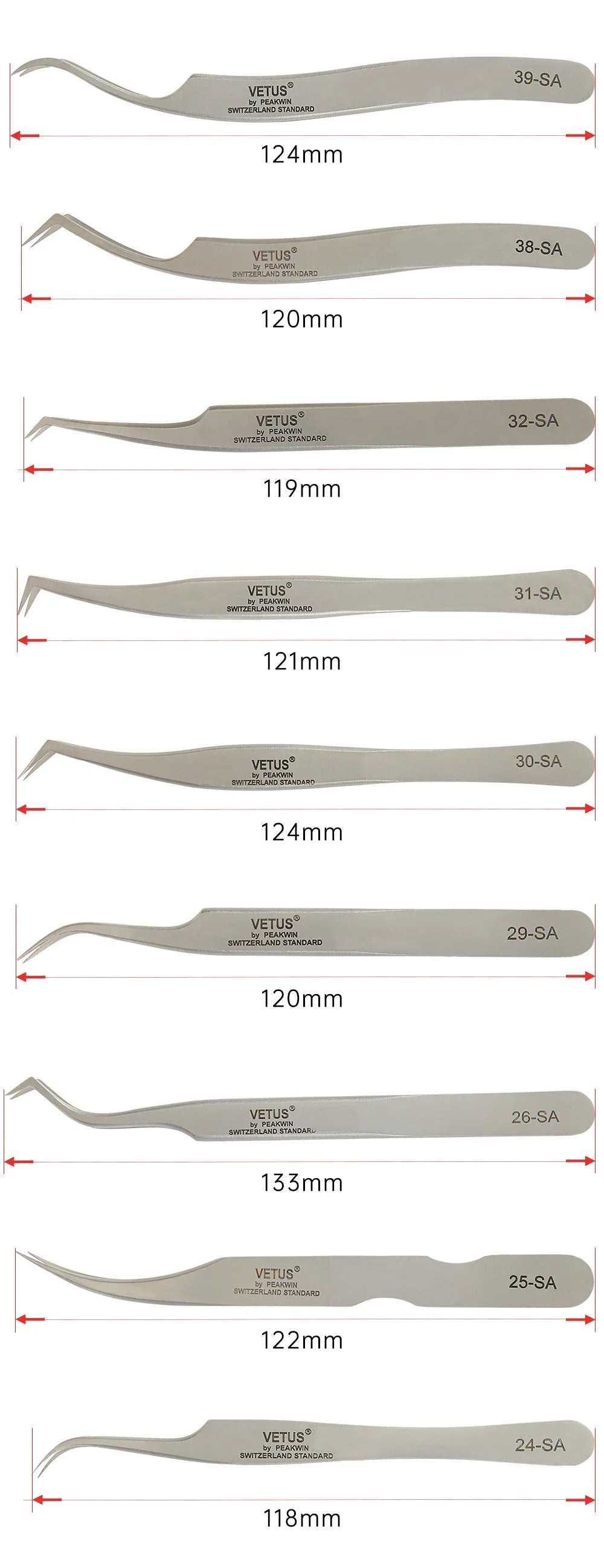 VETUS Ögonfranspincett 3D volym ögonfransförlängning pincett volym frans pincett Utmärkt stängning - 24 Timmar Deals