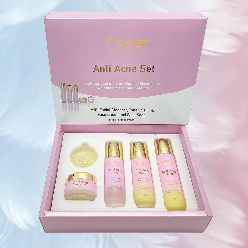 Gluta Master Anti Acne Skin Care Set Remove Acne & Pimple with Tea Tree Oil Strong Effective Anti Treatment Facial Set - 24 Timmar Deals