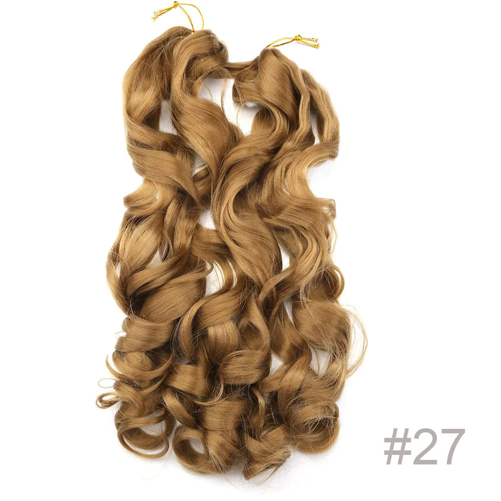 Syntetisk Loose Wave Flätning Hårförlängningar franska lockar Ombre #613, #27, #24, #29, #15 - 24 Timmar Deals