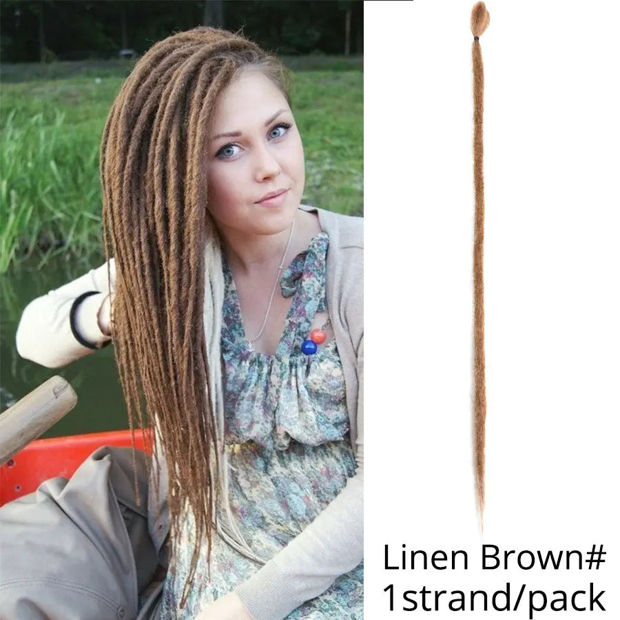 5 trådar 20 tum syntetiska dreadlocks hårförlängningar Mjukt handgjort virkat hår - 24 Timmar Deals