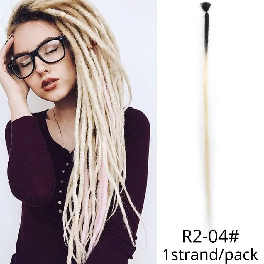 5 trådar 20 tum syntetiska dreadlocks hårförlängningar Mjukt handgjort virkat hår - 24 Timmar Deals