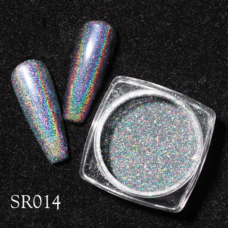 Holografisk Nail Glitter Pulver Laser Pigment Nail Art Dust Mirror Chrome - 24 Timmar Deals