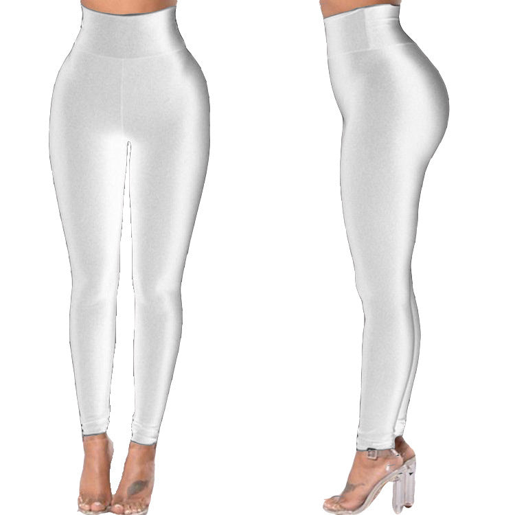 Hög midja hög elastisk fritid sport yoga löparleggings kvinnor - 24 Timmar Deals