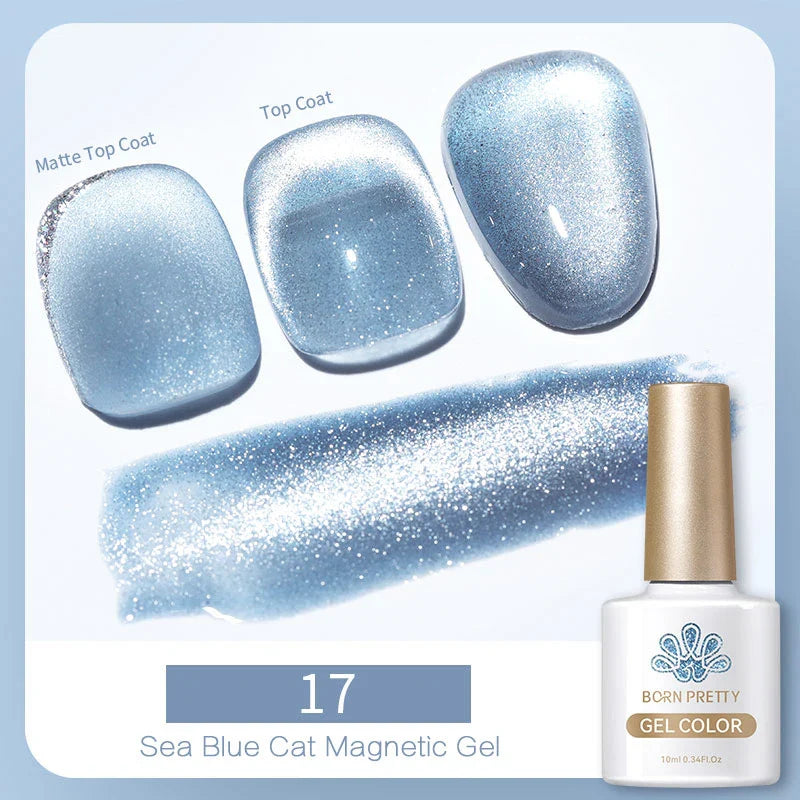 10ml Magic Cat Magnetic Gel Nail Polish Sparking Aurora Silver Effect Soak Off UV Gel Varnis Semi-Transparent - 24 Timmar Deals