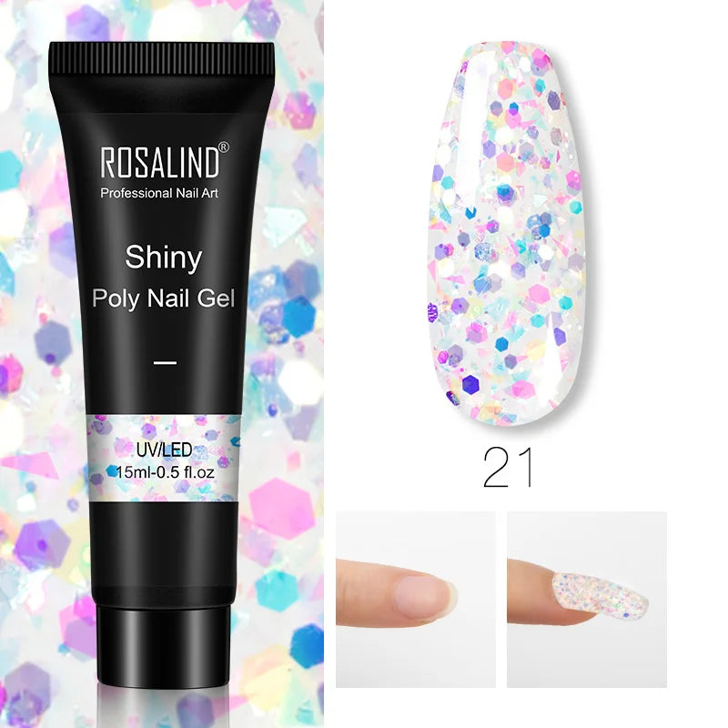 15/30 ml Poly Nail Gel Semi Permanent Akryl Extension Crystal Nail Art Fast Builder Hybrid Lack UV Poly Nagellack - 24 Timmar Deals