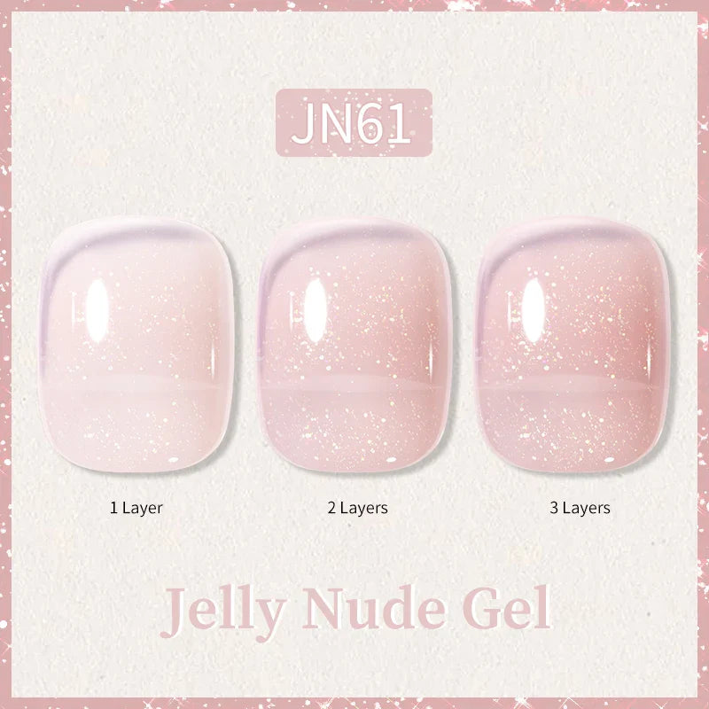 Transparent Jelly Nude Gellack 10ml Sheer Glitter Crystal Varnish - 24 Timmar Deals