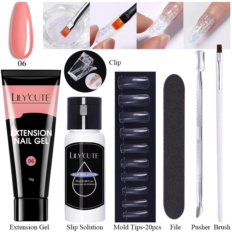 15ml Polygel Nail Extension Set - 24 Timmar Deals