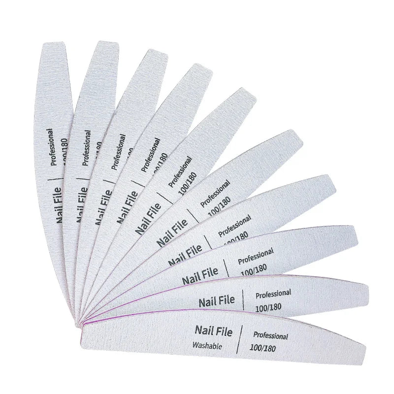 Nail File 100 to 180 Professional Tools Emery for Manicure Lime 240 Sandpaper Gel Polishing Files for Nails Buffers Set Polisher - 24 Timmar Deals