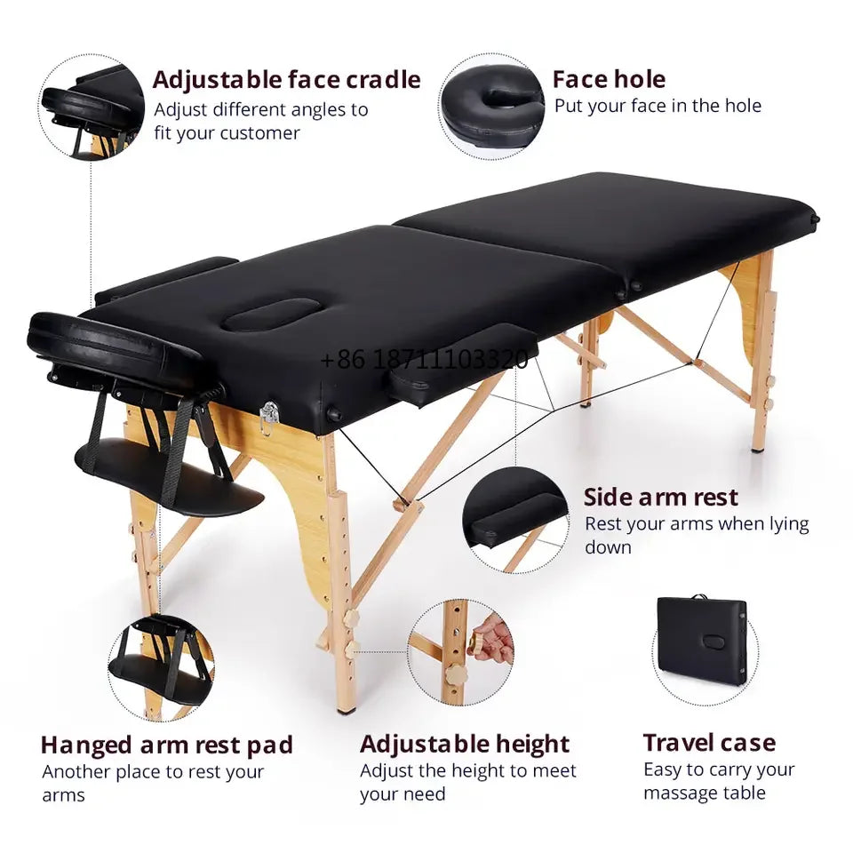 Svart Färg Massagesäng Multifunktionell Skönhetssalong Massagesäng Spasäng - 24 Timmar Deals